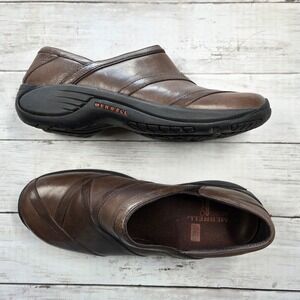 Merrell Clogs Womens 9 Brown Encore Eclipse Smooth Leather Slip On J66588 Shoes